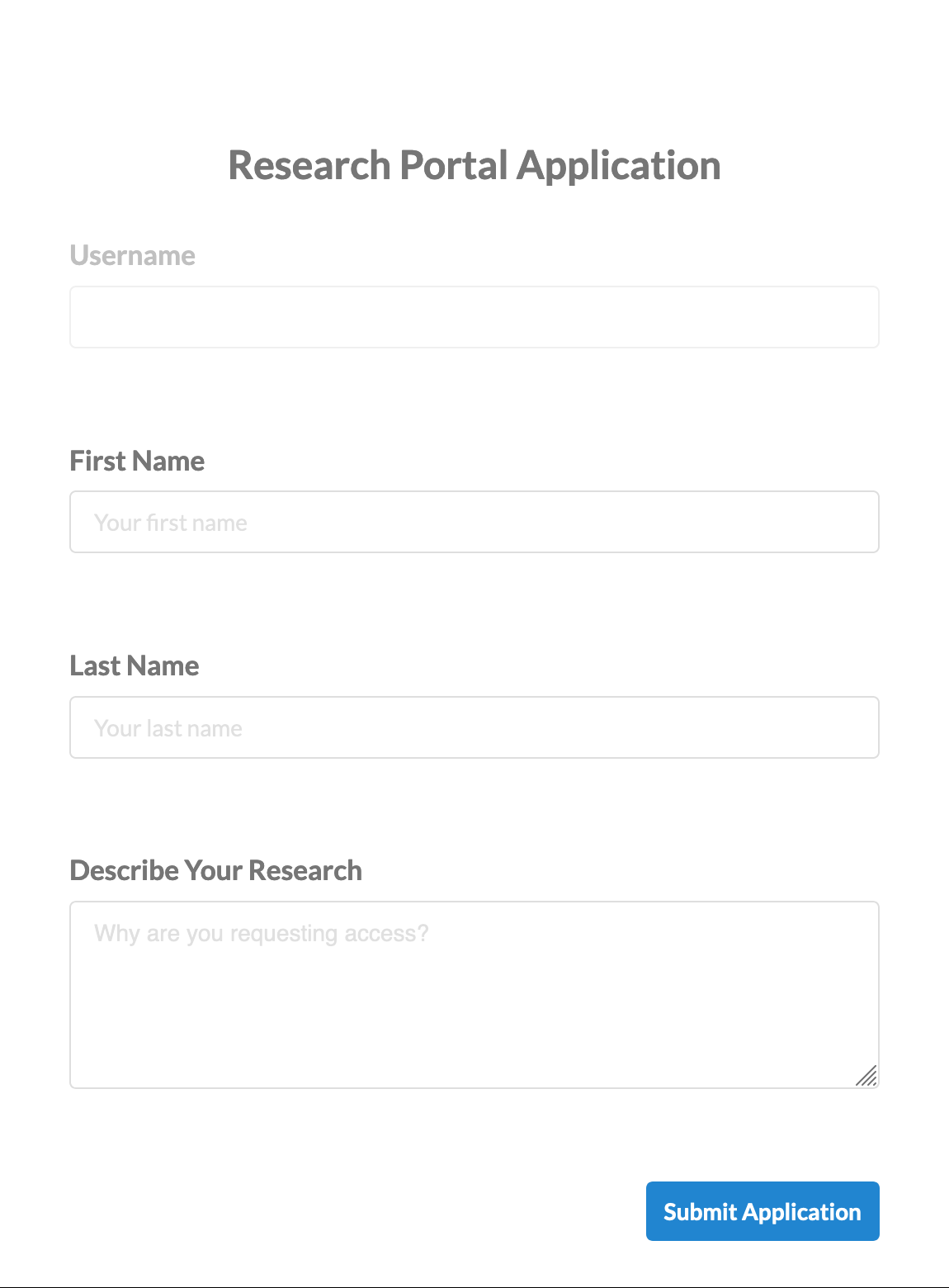 Application form